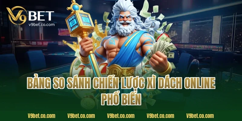 Bảng so sánh chiến lược xì dách online phổ biến